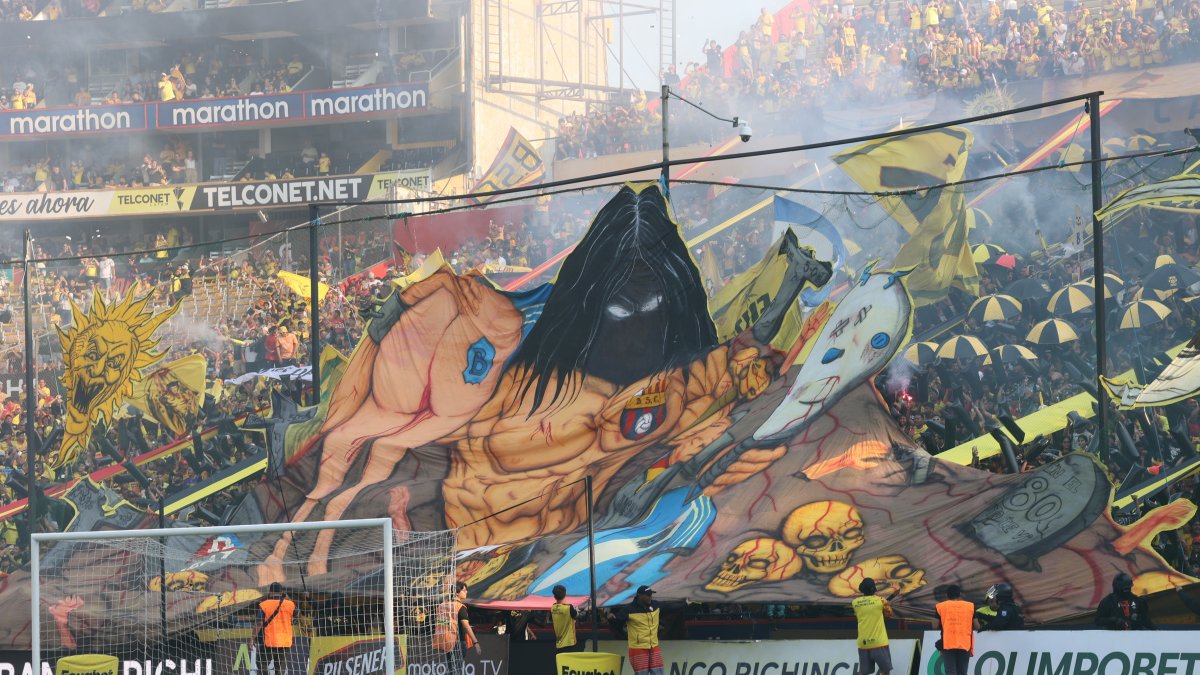 Un mosaico que promueve la violencia de género fue exhibido durante el Clásico del Astillero.