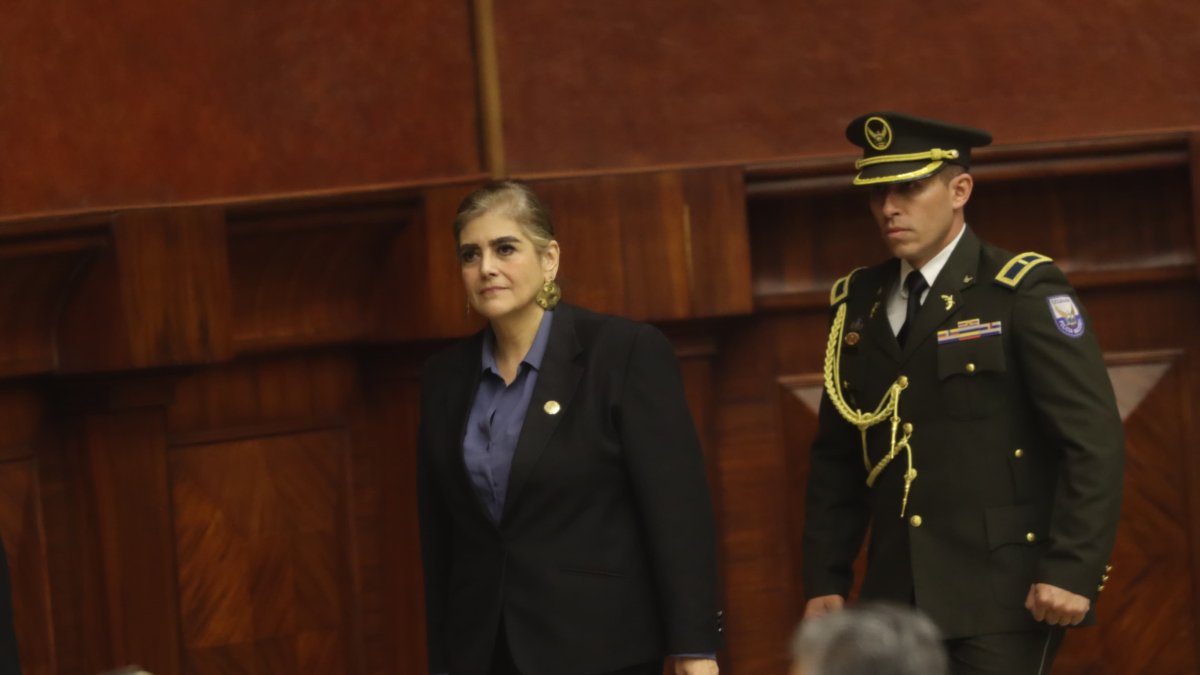 La ministra del Interior, Mónica Palencia, en la Asamblea Nacional.