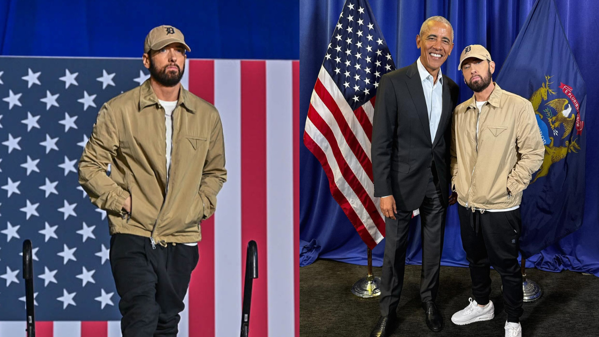 Eminem habló sobre la libertad de expresión y puso a rapear al expresidente Barack Obama.