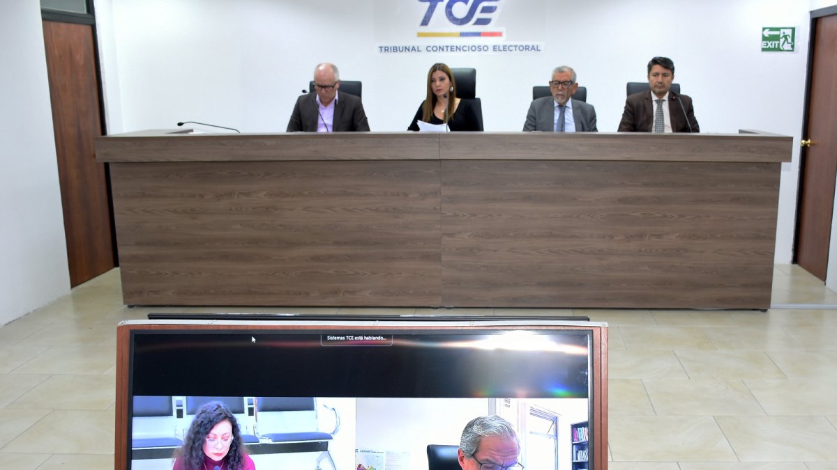 El Pleno del Tribunal Contencioso Electoral (TCE) durante una sesión.
