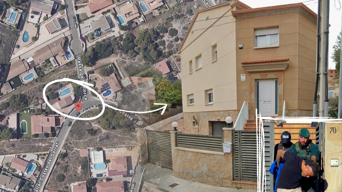 Ilustración que contiene una vista satelital del sector donde fue capturado alias Negro Willy, en España.