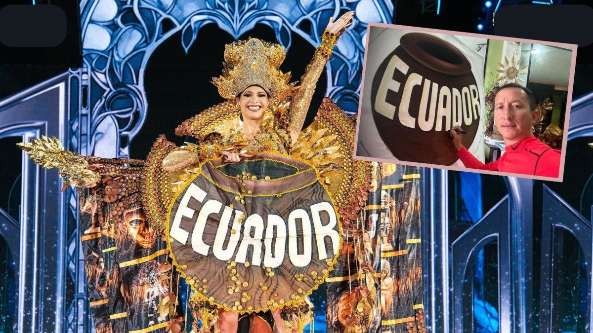 María José Vera durante el desfile del traje típico.