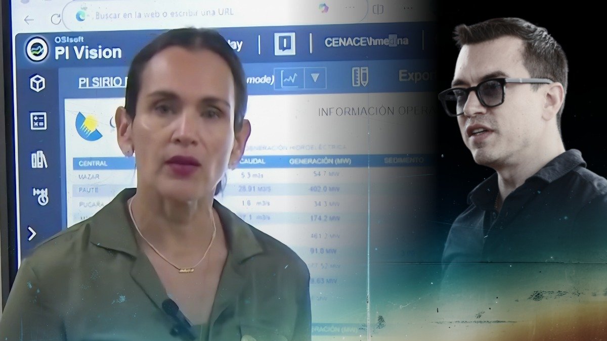 Ilustración para graficar artículo sobre la ministra Inés Manzano y el presidente Daniel Noboa