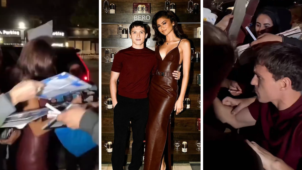 Tenso momento entre Tom Holland y los fans que rodeaban a Zendaya.