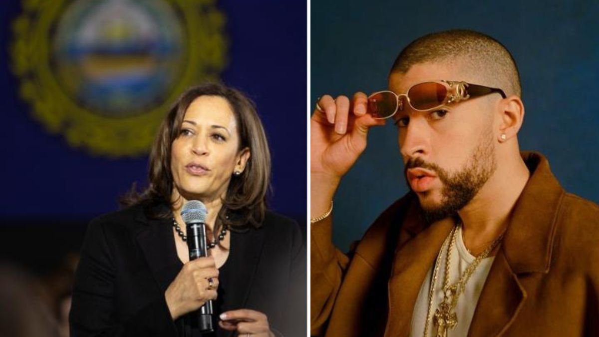Bad Bunny muestra apoyo a Kamala Harris en sus redes sociales.