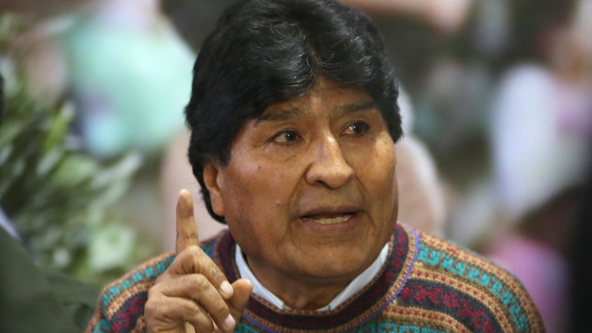 El expresidente de Bolivia Evo Morales durante una conferencia de prensa en La Paz (Bolivia).