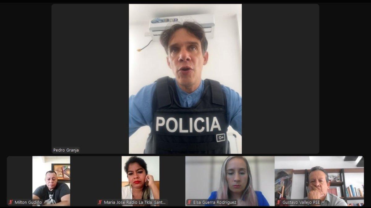 El candidato presidencial Pedro Granja atendió a la prensa de forma telemática.