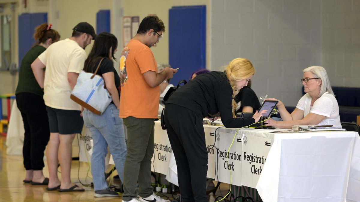 Personas votaron anticipadamente en el Centro Comunitario Columbia Heights, en Washington, el viernes 1 de noviembre.