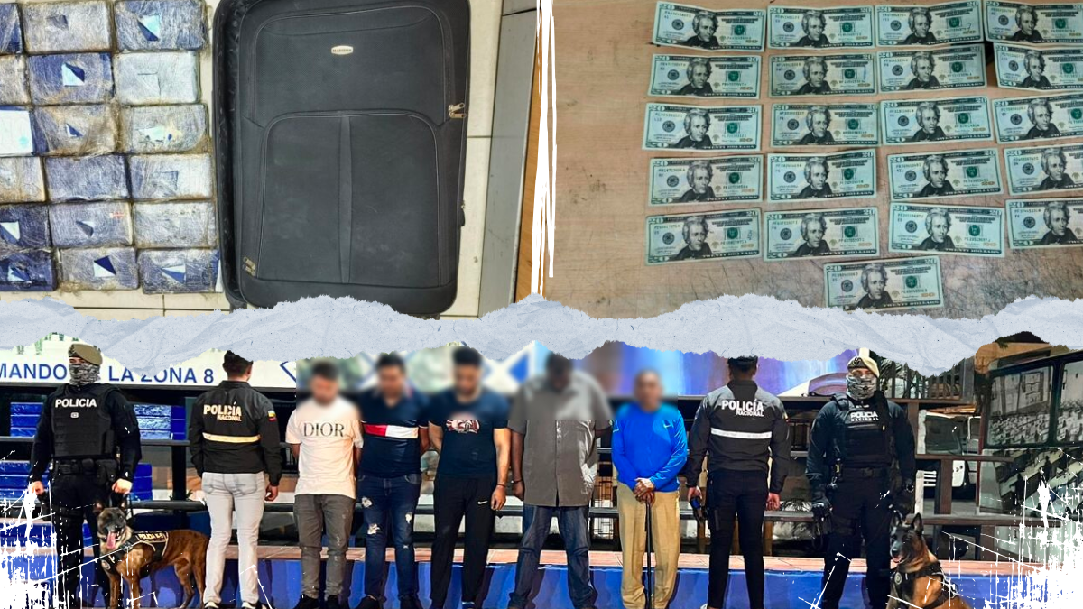 Detenidos. Se incautó cerca de 18 kilogramos de cocaína