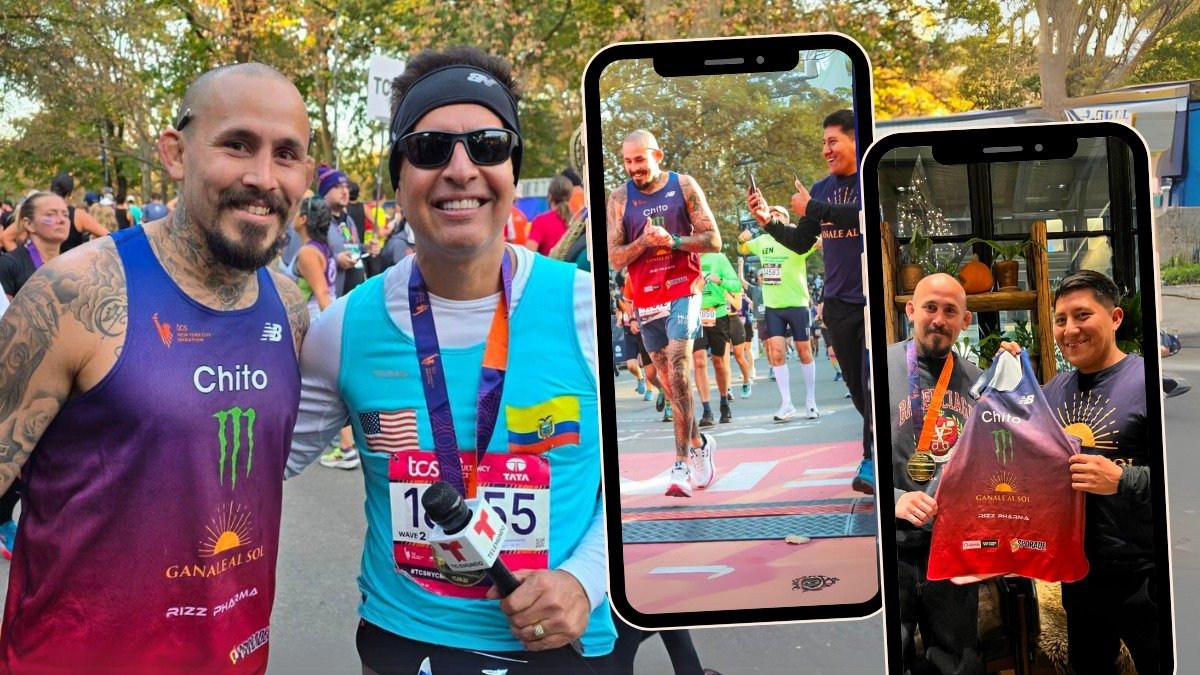 Chito Vera en modo atletismo en la maratón de Nueva York.