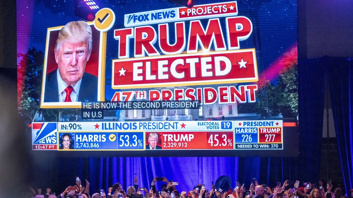 Los seguidores de Donald Trump en el festejo por el triunfo del republicano en las elecciones presidenciales de Estados Unidos.