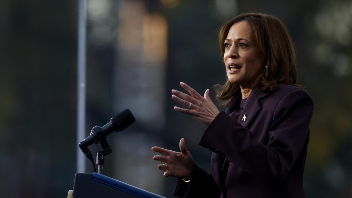 La vicepresidenta estadounidense, Kamala Harris. EFE/SHAWN THEW