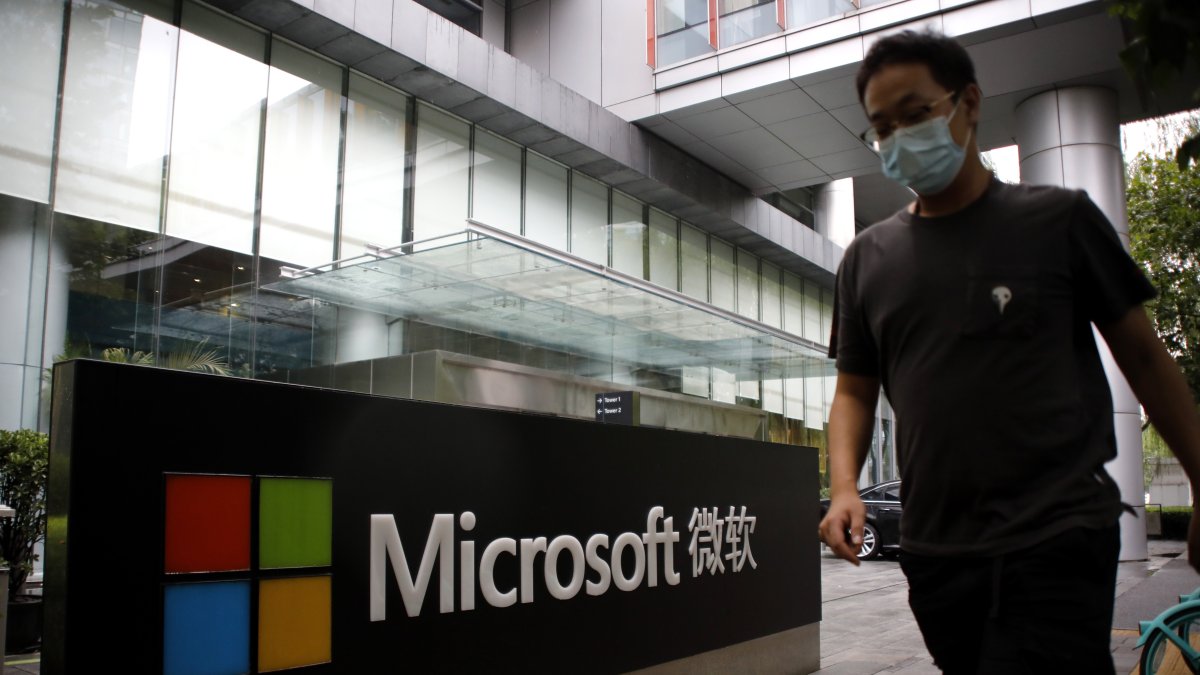 Marca. El logo de la empresa de tecnología Microsoft