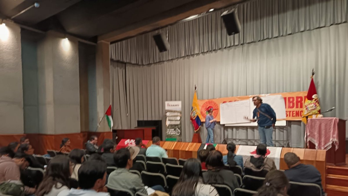 Agenda. La Contra - Cumbre presentó su planificación de actividades en la ciudad de Cuenca.