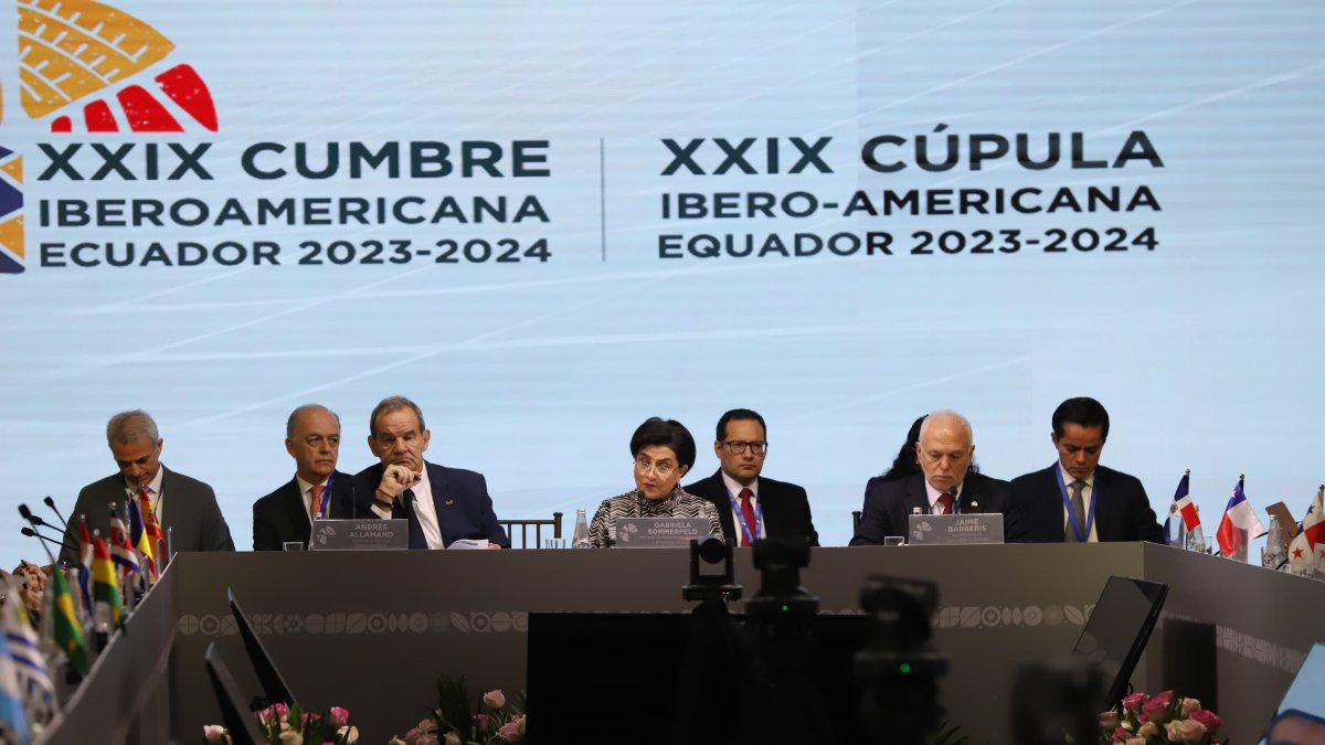 La canciller Gabriela Sommerfeld participó este 14 de noviembre de 2024 en la reunión de Ministros de Relaciones Exteriores de Iberoamérica.