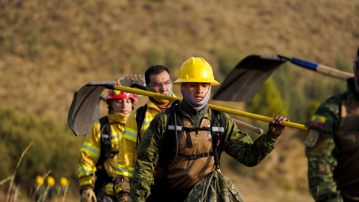 Las condiciones climáticas no favorecen el combate de incendios: no hay humedad y el viento propaga las llamas.
