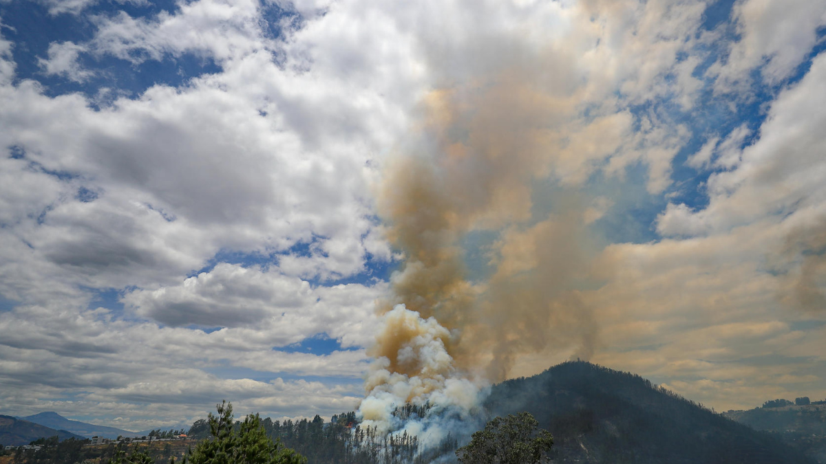 Fotografía de archivo de uno de los incendios forestales que han azotado este año a Ecuador.