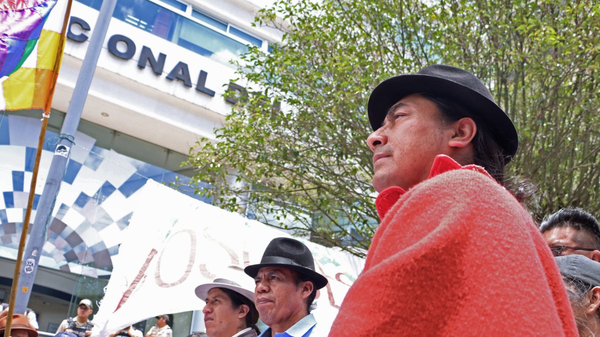 Imagen referencial de Leonidas Iza, candidato a la Presidencia por Pachakutik.