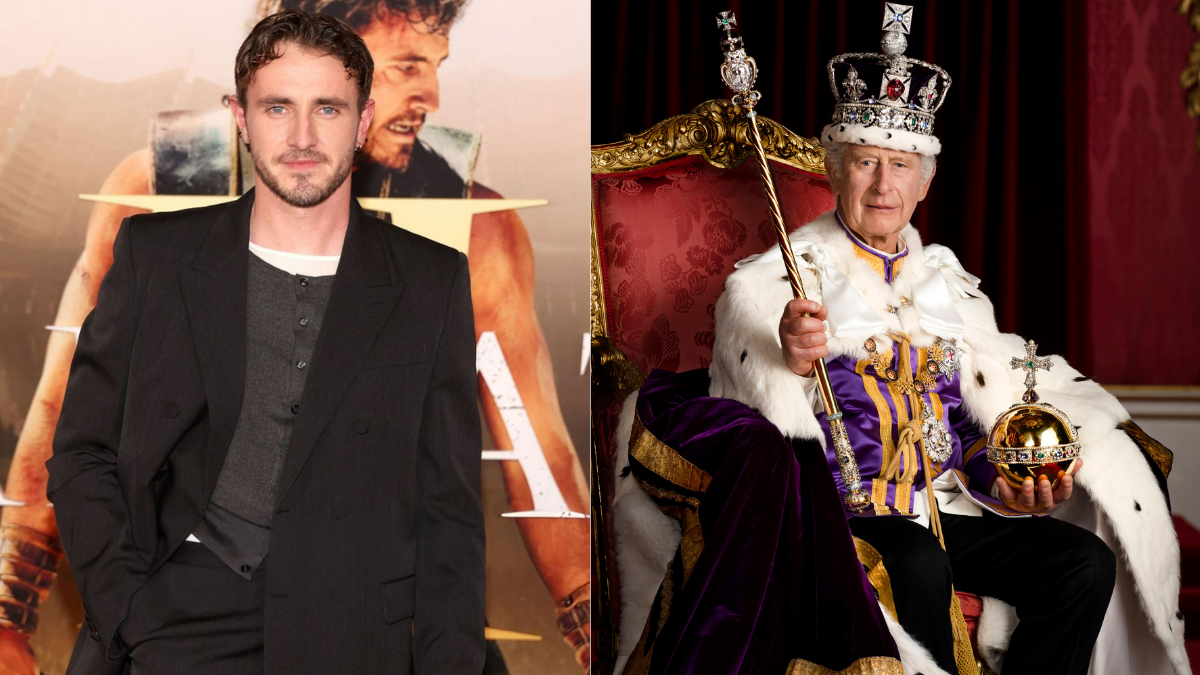 El protagonista de Gladiador 2 se encontró con el rey Carlos III de Inglaterra.