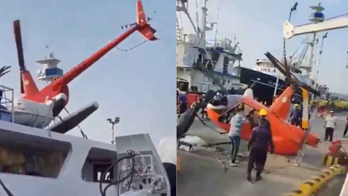 Un helicóptero se estrelló tras prueba de vuelo.