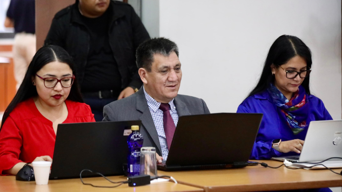 El fiscal general del Estado subrogante, Wilson Toainga, en el día 24 de las audiencias de juicio, del Caso Metástasis.