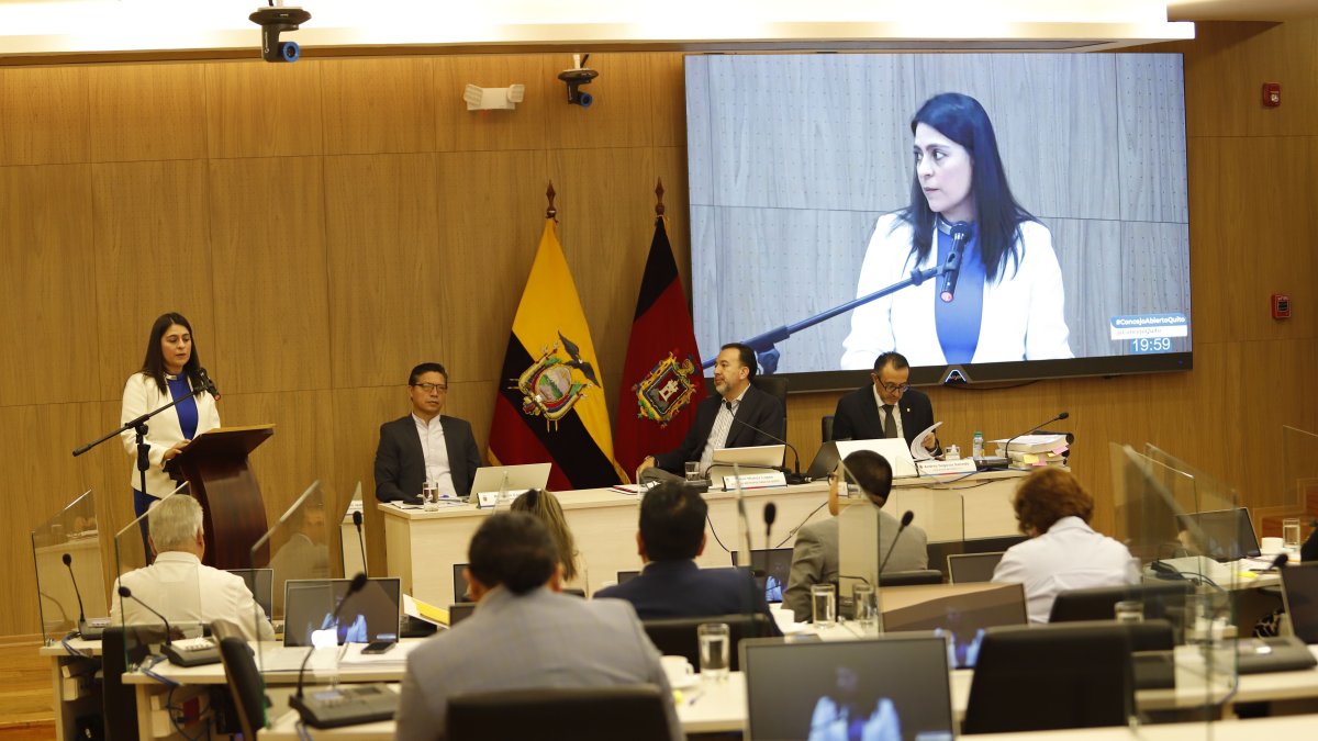 Verónica Suárez, gerente de la Epmaps, compareció este 19 de noviembre de 2024 en el Concejo Metropolitano.
