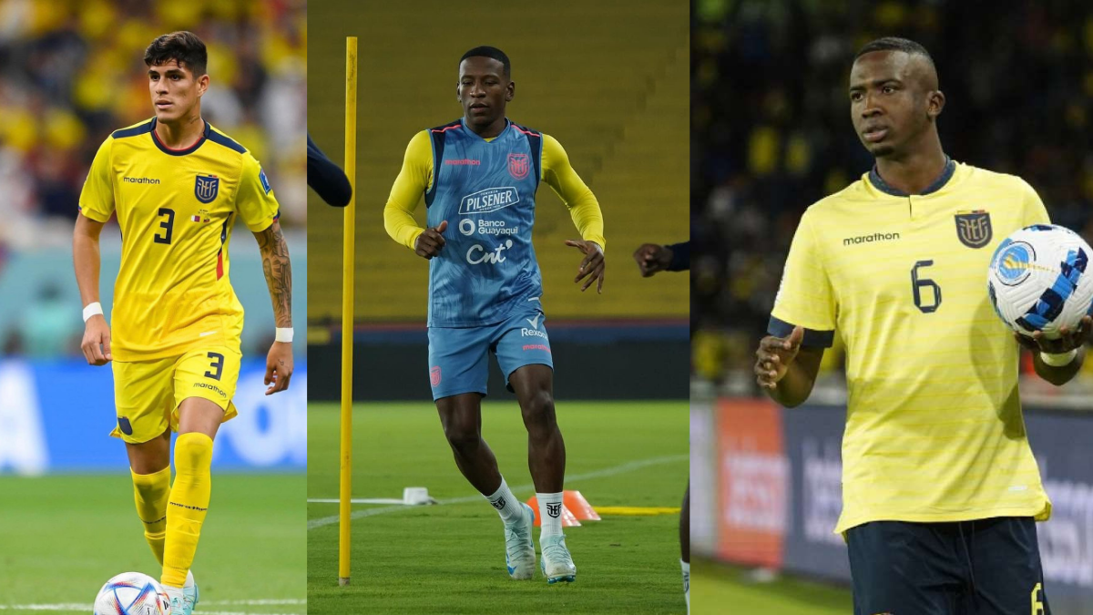 Piero Hincapié, Pervis Estupiñán y Willian Pacho figuras de la defensa de Ecuador.