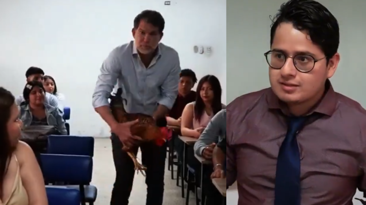 Francesco Tabacchi irrumpe en un video junto a un gallo y el creador de contenido Pansito.