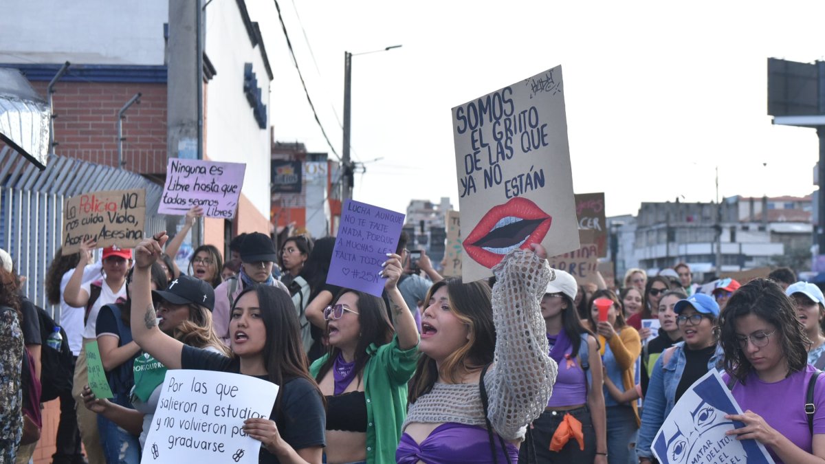 La marcha del 25N en Quito se desarrolló con normalidad.