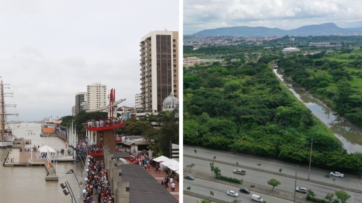El Malecón 2000 (izquierda), una realidad; el Malecón 3000 (derecha), una promesa