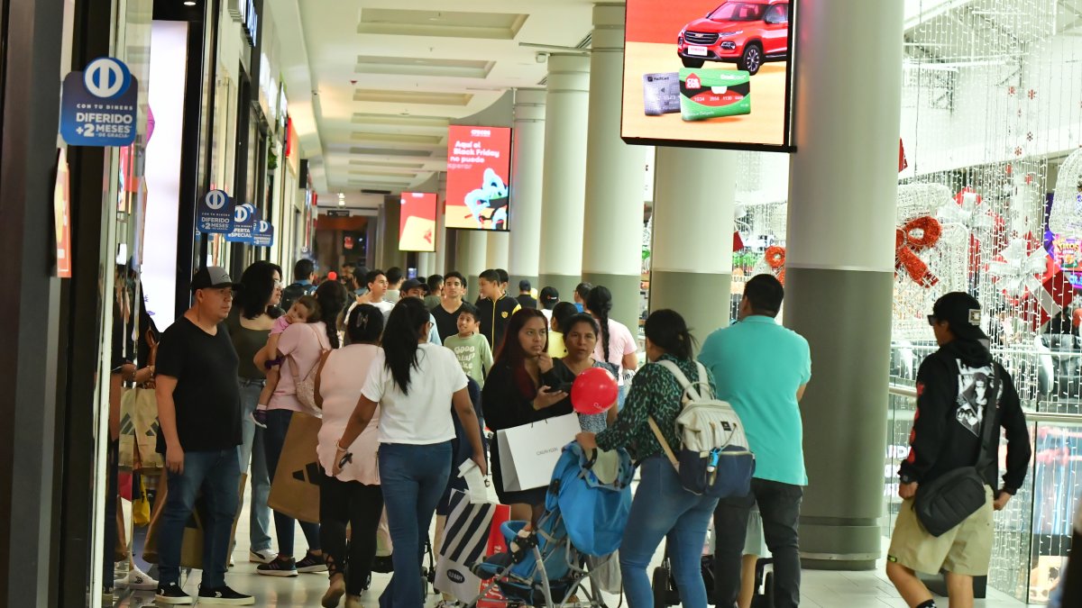 Comercio. Personas haciendo compras el pasado domingo 24 de noviembre.
