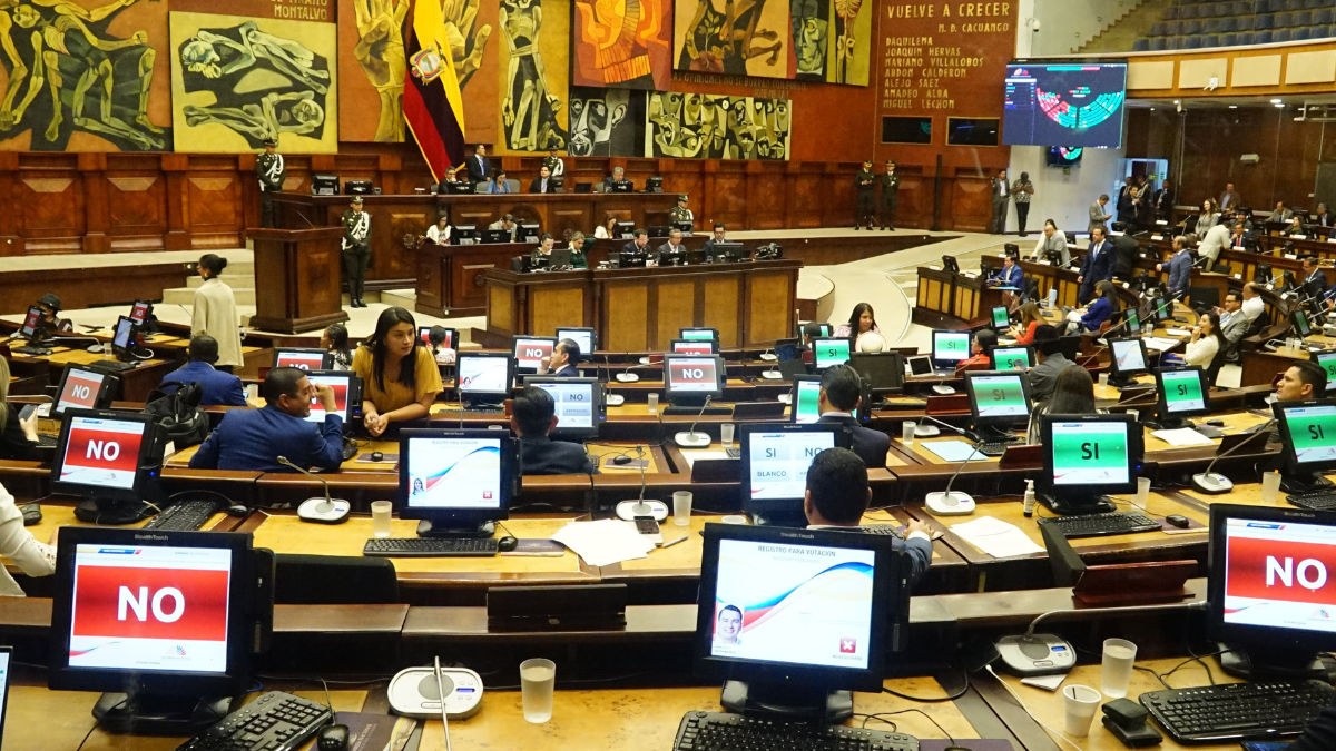 Con 80 votos a favor, el Pleno de la Asamblea decide que el juicio político en contra de la exministra de Energía, Andrea Arrobo continúe.