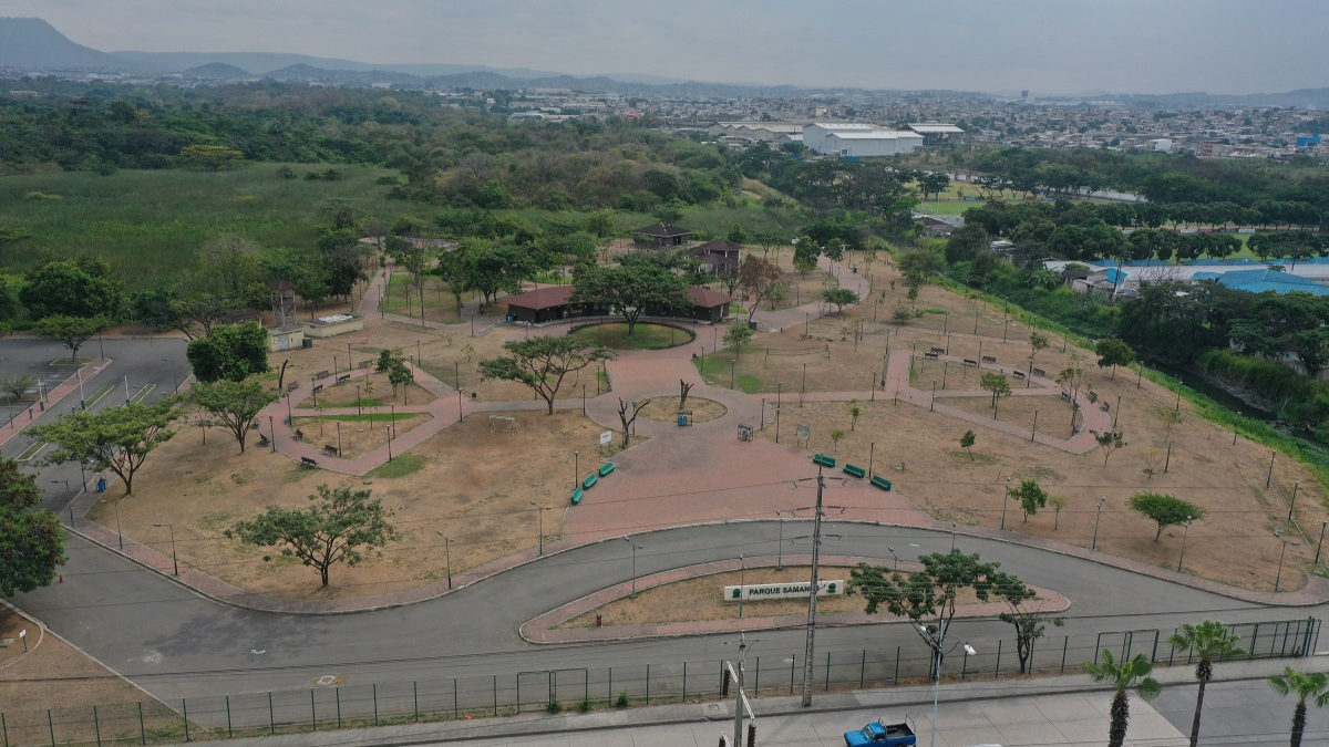 Vista área de un sector de Samanes, norte de Guayaquil.
