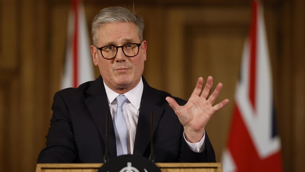 El primer ministro de Reino Unido, Keir Starmer, durante una rueda de prensa la última semana, en Londres.