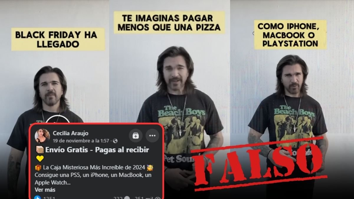 El video falso de Juanes que circula en redes sociales.