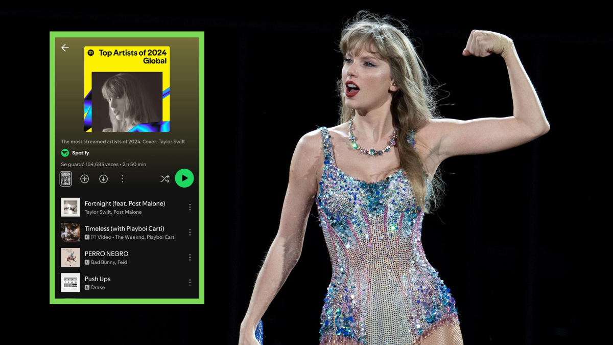 Taylor Swift es la artista más escuchada del mundo en 2024.
