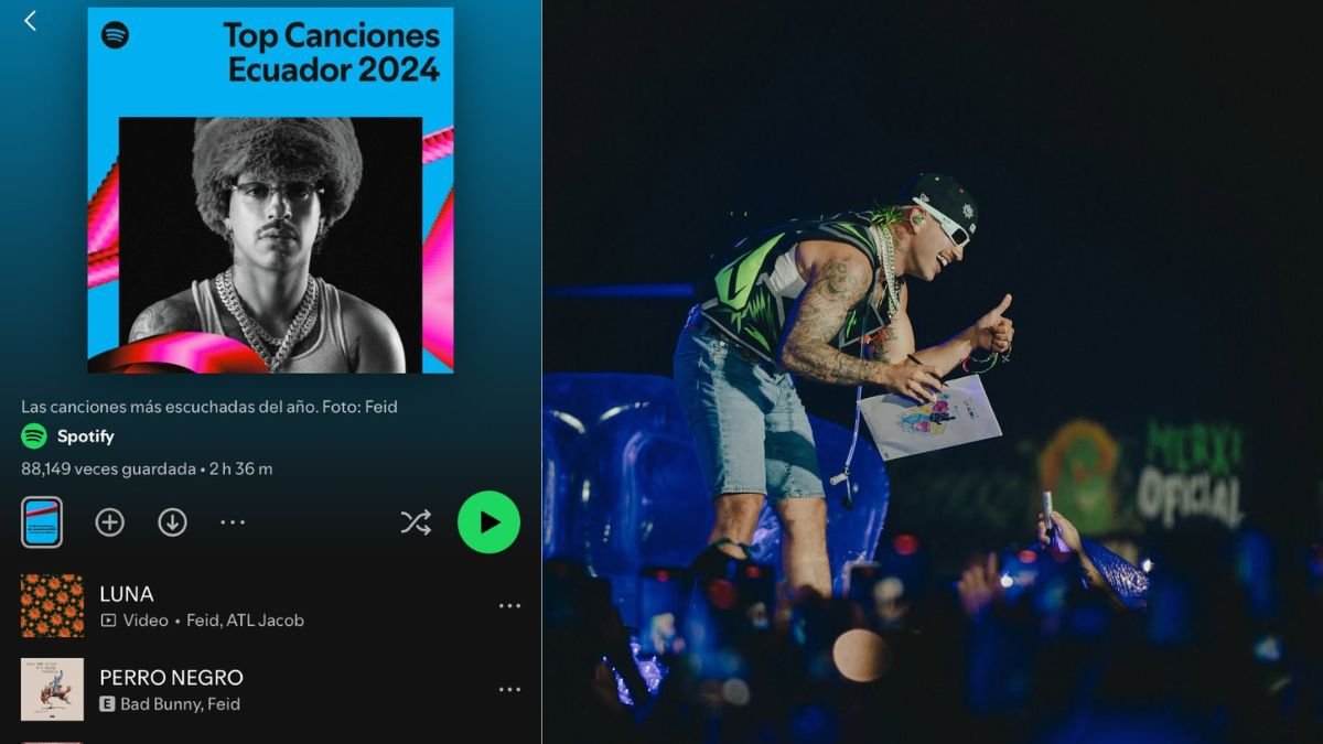 Feid predomina entre los artistas más escuchados en Ecuador según Spotify.