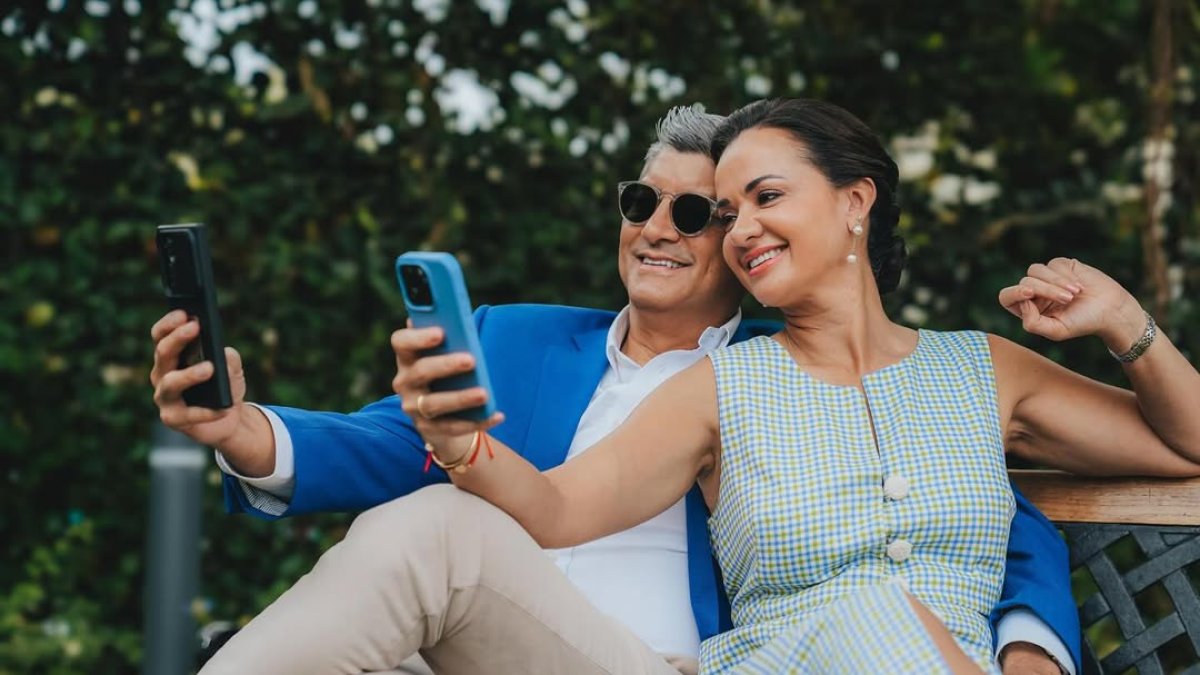 Marcela Aguiñaga con su novio, Mauricio Guim.