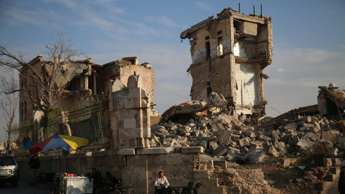 Aspecto a la ciudad de Alepo tras los combates entre insurgentes y el ejército sirio.