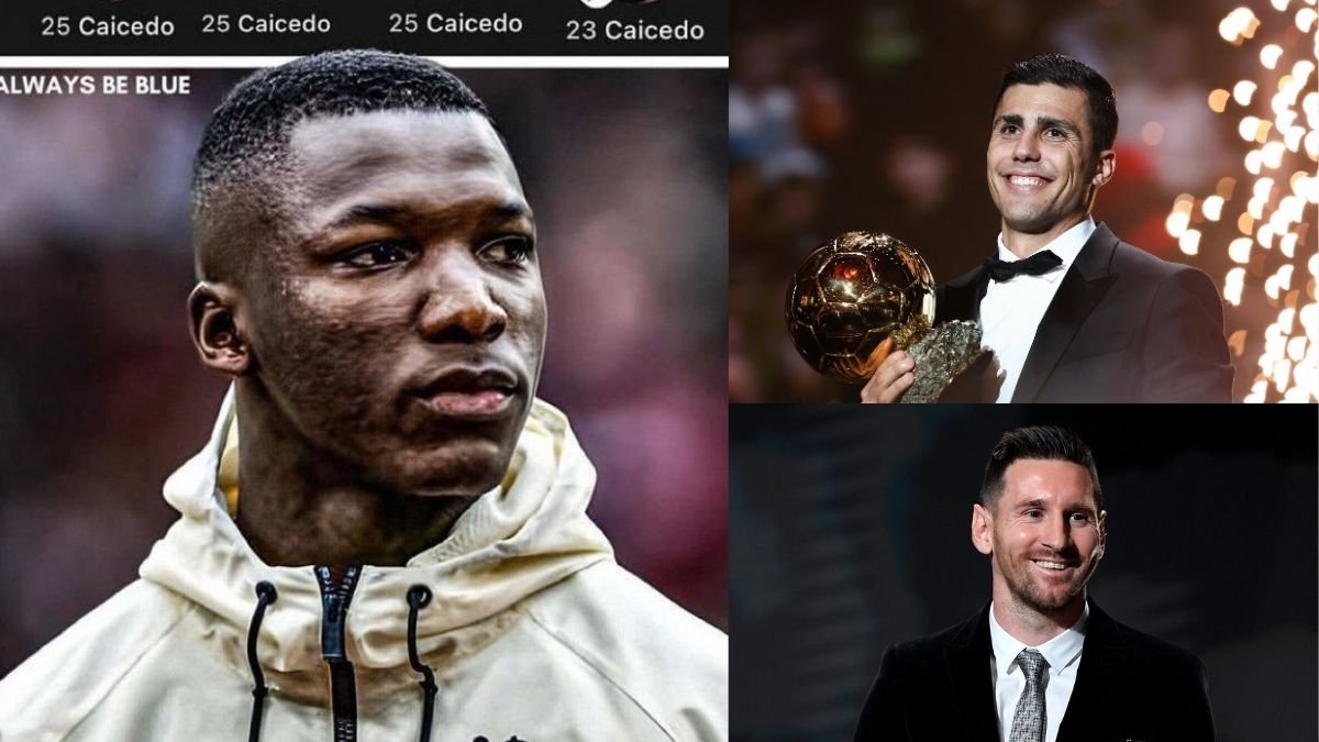 Moisés Caicedo comparado con Rodri ganador del Balón de Oro, al igual que Lionel Messi.
