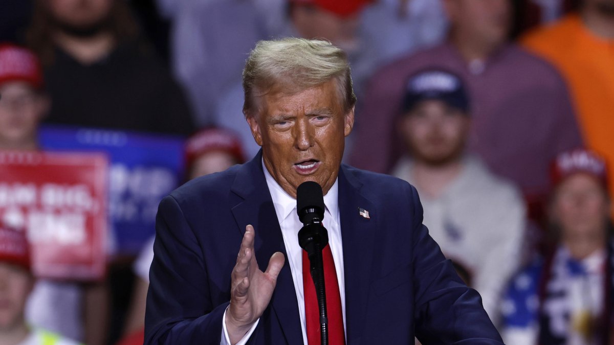 Fotografía de archivo del 4 de noviembre de 2024 del presidente electo de Estados Unidos, Donald Trump, durante un mitin de campaña en Grand Rapids, Michigan (Estados Unidos).