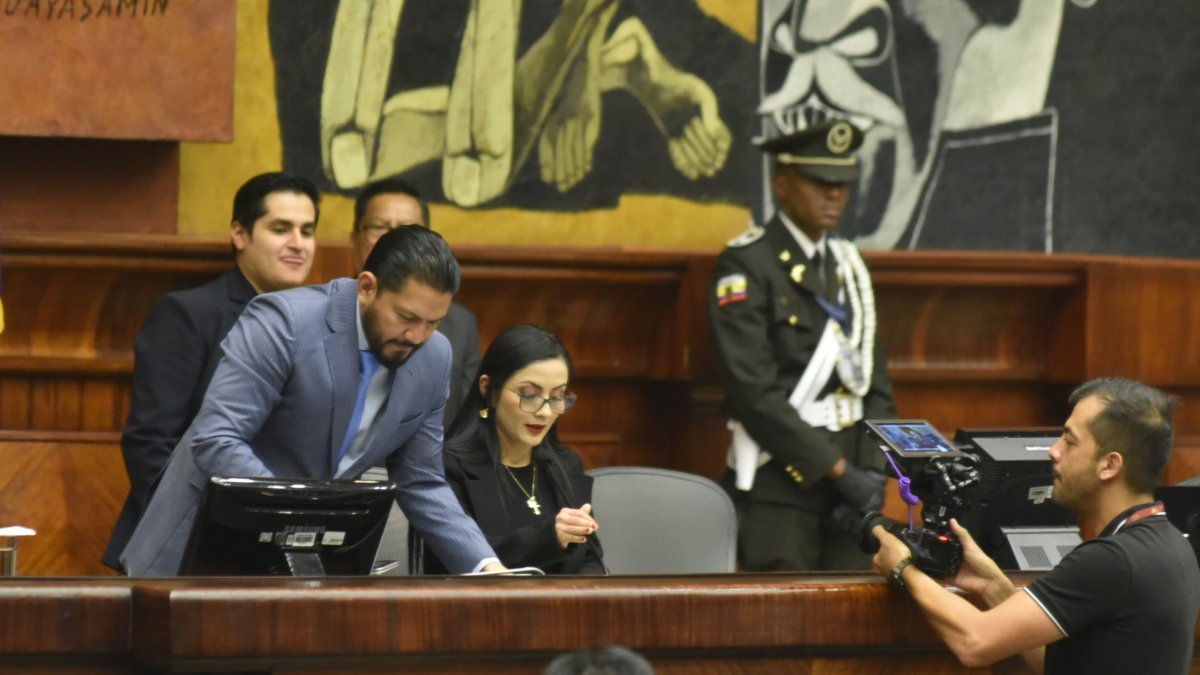 La Asamblea Nacional durante la sesión en la que se discutió el juicio político contra Andrea Arrobo.