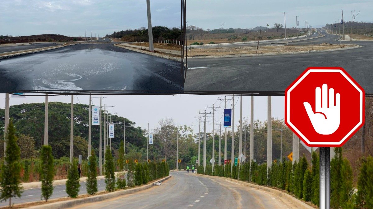 La nueva vía que conecta a Chongón con la vía a la costa no está del todo terminada. Su señalización se mantiene hasta el kilómetro 3.