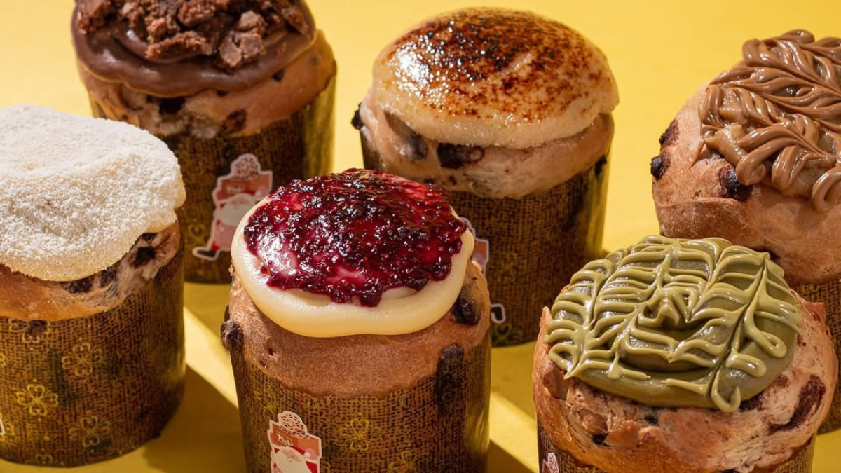 Mini panettones rellenos de Pinki Bakes.