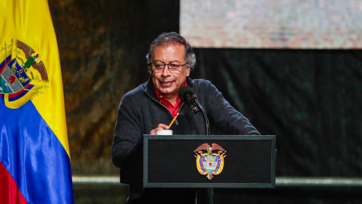 El presidente de Colombia, Gustavo Petro, en una de sus recientes apariciones públicas.