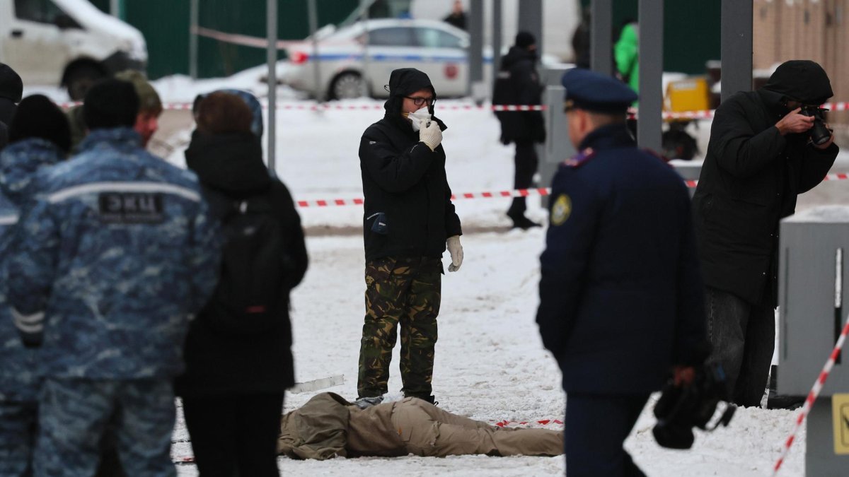 Vista de una escena de una explosión en Moscú, Rusia, el 17 de diciembre de 2024.