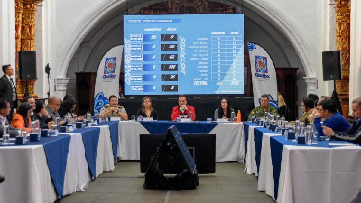 El alcalde Pabel Muñoz preside el Consejo Metropolitano de Seguridad y Convivencia Ciudadana.