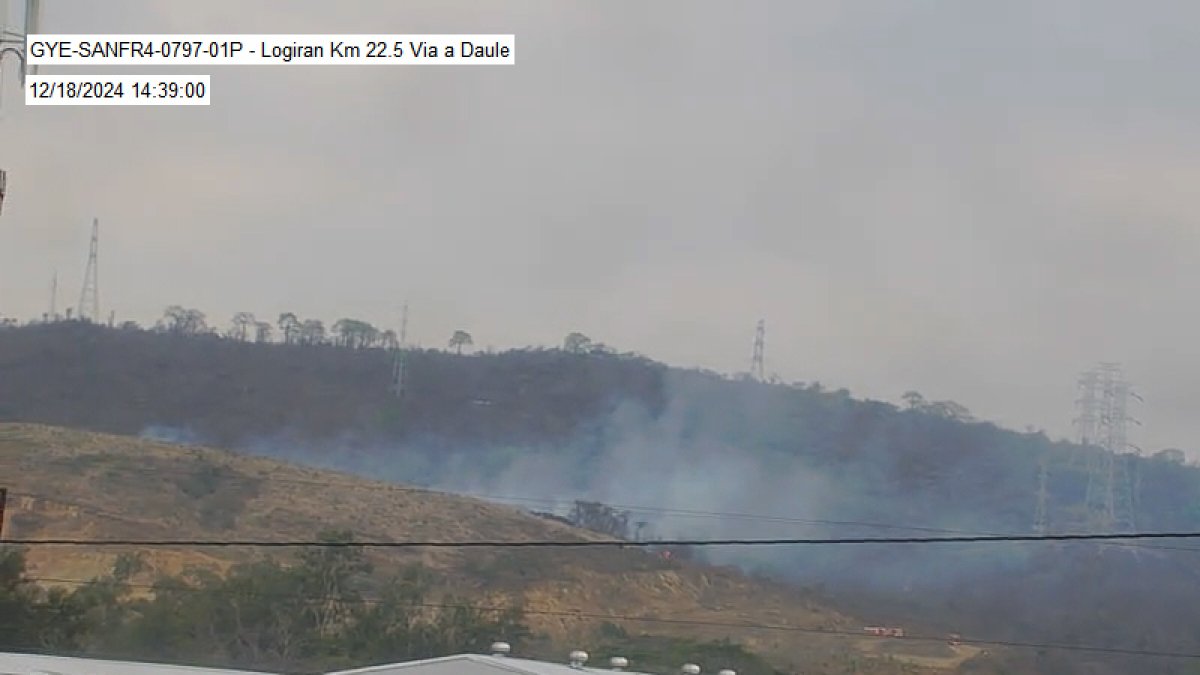 Incendio en el Chorrillo, vía a Daule.