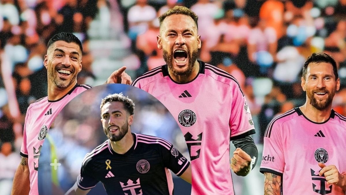 Neymar vestido con la camiseta el Inter Miami, junto a sus amigos Luis Suárez y Lionel Messi.