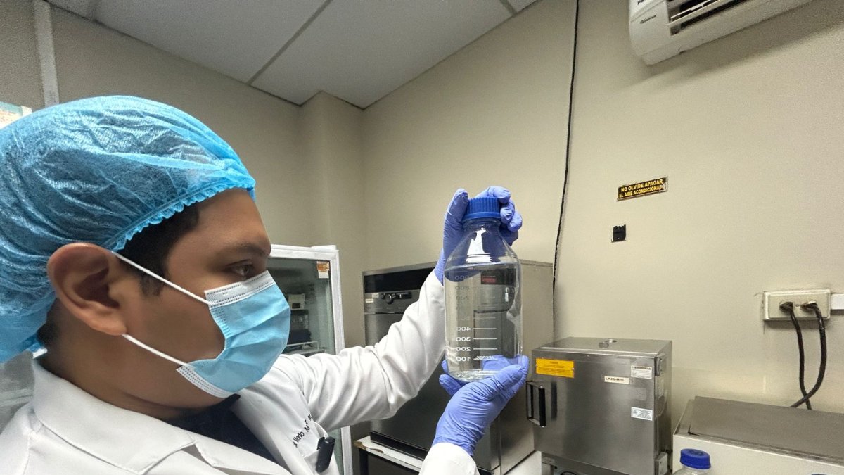 Los técnicos realizan estudios de las muestras de agua